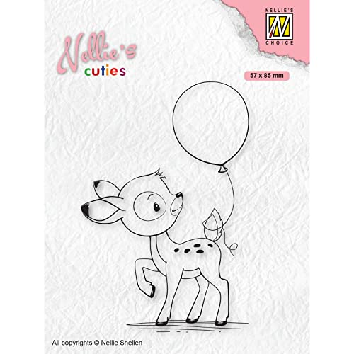 Nellie's Choice Clear Stamp - Young Deer with Balloon von Nellie’s Choice