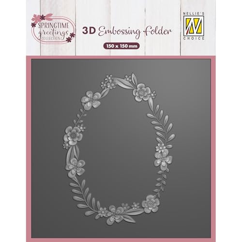 Nellie's Choice EF3D110 3D Prägefolder für Ostern mit Osterkranz mit Blumen Motiv-Prägeschablone von 15 x 15 cm-Stanzmaschine Bastelzubehör für Scrapbooking, DIY und Karten Basteln, Grau, One Size Nellie's Choice EF3D110 3D Prägefolder für Ostern mit Osterkranz mit Blumen Motiv-Prägeschablone von 15 x 15 cm-Stanzmaschine Bastelzubehör für Scrapbooking, DIY und Karten Basteln, Grau, One Size von Nellie's Choice