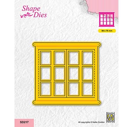 Nellie's Choice Stanzschablone für Fenster, 8,4 x 7,8 cm, Material Cutting Dies für Scrapbooking, Zubehör, Karten und Dekorationen, Gelb, 84 x 78 mm von Nellie's Choice