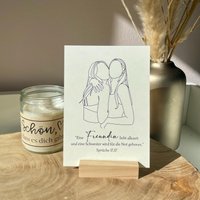 Christliches Geschenkset "Freundin" Lineart | „Schön, Dass Es Dich Gibt" Freundschaftsgeschenk Karte Geschenk Für Freundin von NellisHerzwerk