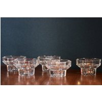 Set Von 5 Kerzenhaltern Aus Kristallglas, 70Er/80Er Jahre, Made in France von NellysVintageFeeling