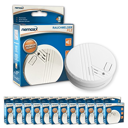 12x Nemaxx FL2 Rauchmelder - hochwertiger Rauchwarnmelder nach EN 14604 mit sensibler fotoelektrischer Technologie 12x Nemaxx FL2 Rauchmelder - hochwertiger Rauchwarnmelder nach EN 14604 mit sensibler fotoelektrischer Technologie von Nemaxx