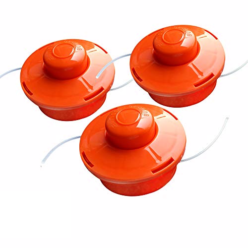 Nemaxx 03FS1 3x Fadenspule mit Tippautomatik Doppelfadenkopf Fadenkopf Mähkopf Mähfaden Nylonschnurrolle Grasschneider Zubehör Ersatz Spule für Benzin Motorsense, orange von Nemaxx