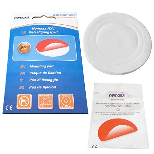 NEMAXX® 1x NX1 Quickfix Klebepad Befestigungspad Klebebefestigung für Rauchwarnmelder/Funkrauchmelder/Rauchmelder von Nemaxx