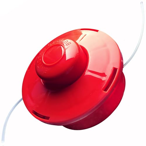 NEMAXX® Fadenkopf für Motorsense [FADENKOPF M10 Gewinde] – Fadenspule Rasentrimmer Mähkopf – Trimmer Kopf Spule für Motorsense – Freischneider Spule Rasentrimmerkopf – Mähfadenkopf – Rot (1 Stück) von Nemaxx