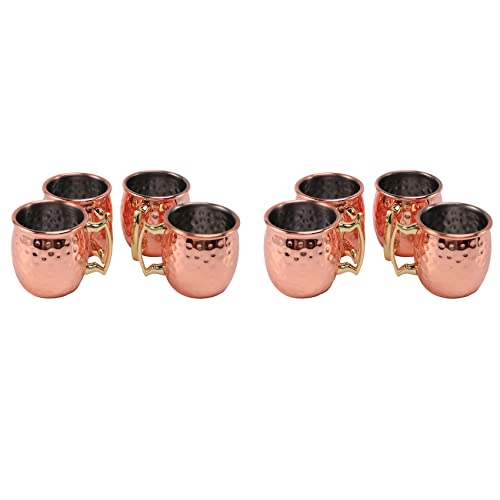 Nemeae Mini 2-Unzen Edelstahl Moskau Mule Becher Espresso Mini Tassen Kupfer Vergoldet Becher Schuss Tassen 8Er-Set von Nemeae