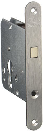 NEMEF 9751620001 Schiebetürschloss | mit Bogenriegel vernickelt | Dornmaß: 55 mm | PZ | inklusiv Schließblech von Nemef