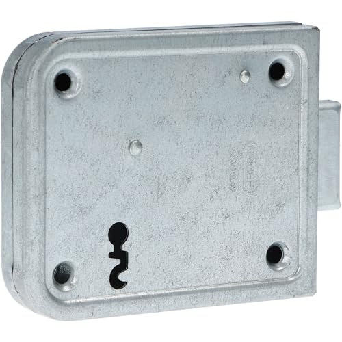Nemef - Auflagenschloss - 91/11 - Dornmaß 70 mm - passend für Scheunentüren, Tortüren oder Kellertüren - inkl. Verschlussplatte, 2 Schlüssel, Rosetten und Schrauben von Nemef