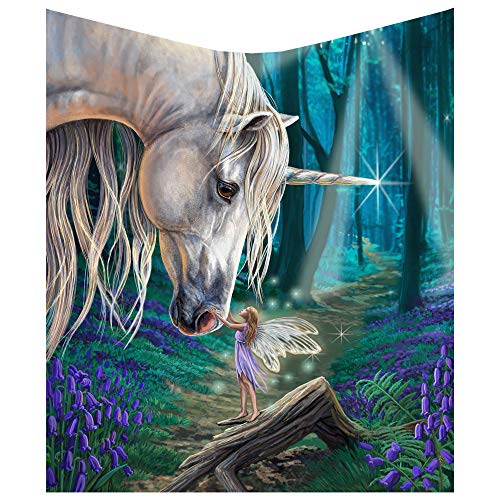 Nemesis Now, Blau Lisa Parker Fairy Whispers Einhorn-Überwurf, Polyester, 160 cm von Nemesis Now