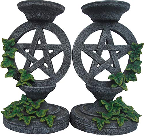 Nemesis Now NEM5177 Kerzenständer mit Pentagramm, 13,4 cm, Grau von Nemesis Now