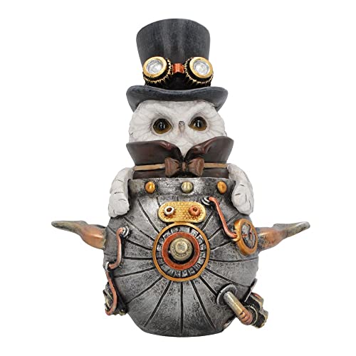 Nemesis Now Steampunk Eule Erfinder Figur, Harz, Silber, 14,5 cm von Nemesis Now