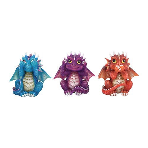 Nemesis Now B3756K8 Figur DREI Weise Dragonlinge, Kunstharz, 8,5 cm, Rot von Nemesis Now