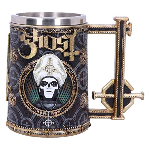 Nemesis Now Lizenzierter Ghost Papa Emeritus III Meliora Goldkrug, Harz mit Edelstahl von Nemesis Now