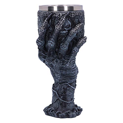 Nemesis Now Baphomet's Grabp Horror Handkelch, Polyresin, Schwarz und Silber, 18 cm von Nemesis Now