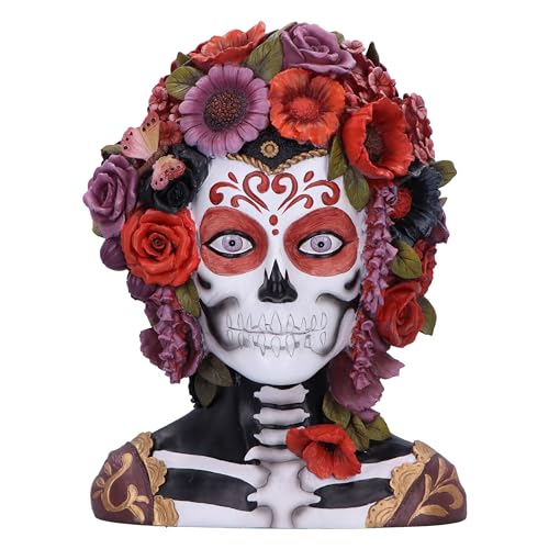 Nemesis Now Calavera Catrina 32 cm, Kunstharz, rot, Tag der Toten, roter Tag der Toten, Geschenkartikel zum Sammeln, aus feinstem Kunstharz, fachmännisch handbemalt von Nemesis Now