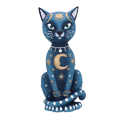 Nemesis Now Celestial Kitty 26 cm, Harz, blau, Himmelskatze, Katzenfigur, spirituelles Geschenk, in feinstem Harz gegossen, fachmännisch handbemalt von Nemesis Now