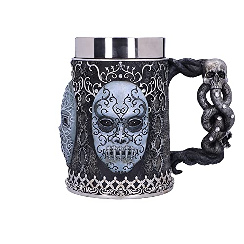 Nemesis Now Collectable Tankard Harry Potter Death Eater Maske Voldemort Sammelkrug, Kunstharz, schwarz/silberfarben, 15.5 cm, B5604T1, 15.5cm von Nemesis Now