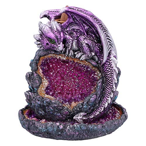 Nemesis Now Crystalline Protector Räuchergefäß mit Drachen-Geode, Rückfluss, 14,2 cm, Violett von Nemesis Now