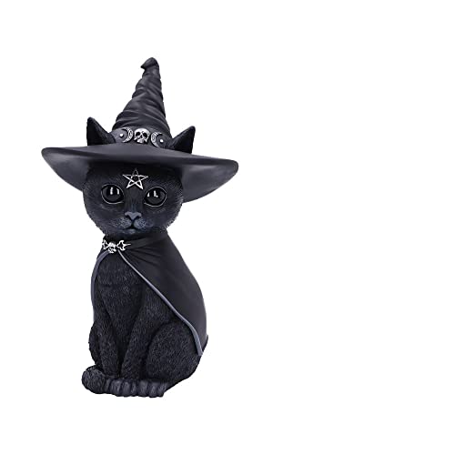 Nemesis Now Cult Cuties Purrah 30 cm (groß), Harz, schwarz, Hexenkatze-Figur, gruselig Bezaubernde Katzenfigur, in feinstem Harz gegossen, fachmännisch handbemalt von Nemesis Now