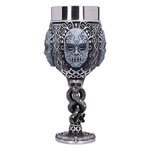 Nemesis Now Death Eater Collectable Goblet Harry Potter Todesfresser Maske Voldemort Sammlerstück Kelch, Kunstharz, Schwarz/Silberfarben, 19,5 cm von Nemesis Now