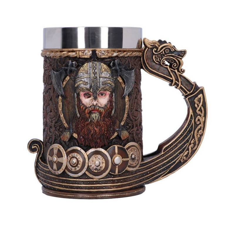 Nemesis Now Dekofigur Drakar Wikinger Krug 15 cm Nordisches Langschiff aus Holz - Bierkrug von Nemesis Now