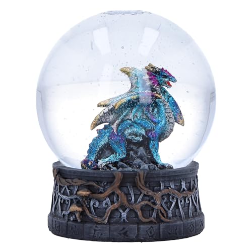 Nemesis Now Dragon Storm Schneekugel 10 cm Harz Blauer Drache Schneekugel Drache Home Decor gegossen aus feinstem Harz fachmännisch handbemalt von Nemesis Now