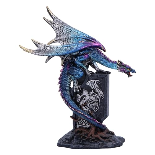 Nemesis Now Drakonisches Sigil, 17,5 cm, Harz, blau, Drachenfigur, Blauer Drachen-Ornament, Sammlerstück, Drachen-Geschenkware, gegossen aus feinstem Harz, fachmännisch handbemalt von Nemesis Now