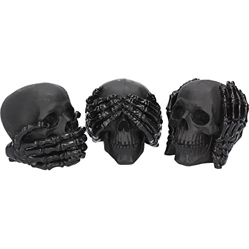 Nemesis Now Dunkle Totenköpfe See No, Hear No, Speak No Evil, 45 cm, schwarz von Nemesis Now