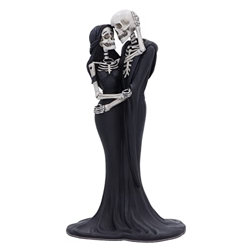 Nemesis Now Eternal Embrace Dekofigur, 24 cm, Kunstharz, Gothic-Hochzeitsgeschenk, Skelettumarmung, aus feinstem Kunstharz, handbemalt, Schwarz und Weiß von Nemesis Now