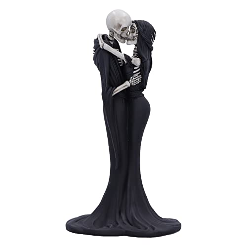 Nemesis Now Eternal Kiss Dekofigur, 24 cm, Kunstharz, Gothic-Hochzeitsgeschenk, Skelett-Kuss-Figur, gegossen in feinstem Harz, handbemalt, Schwarz und Weiß von Nemesis Now