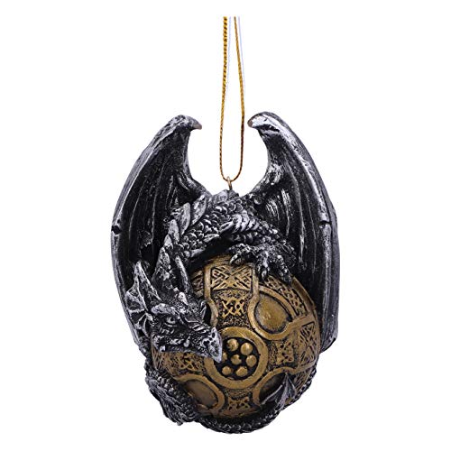 Nemesis Now Festive Hanging Dragon Elden Festlicher Drachen-Ornament zum Aufhängen, Gold, 8 cm von Nemesis Now