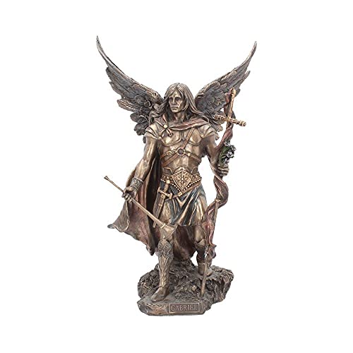 Nemesis Now Figur Gabriel mit Stab, 43 cm, Bronze, 30 cm von Nemesis Now