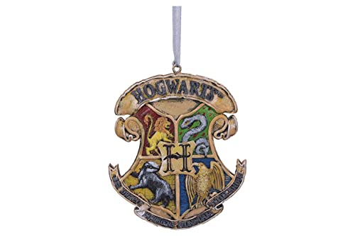 Nemesis Now Harry Potter Hogwarts Wappen zum Aufhängen, Gelb, 8 cm - Baumschmucksanhänger von Nemesis Now