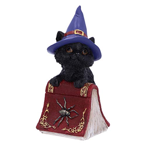 Nemesis Now Hocus Kleine Hexen Vertraute Schwarze Katze und Zauberbuch Figur, rot, 12,7 cm von Nemesis Now