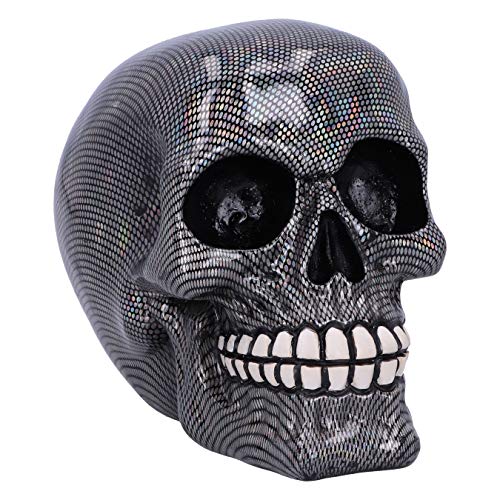 Nemesis Now Holographic Silver Fishnet Skull Holografisches silbernes Fischnetz-Totenkopf-Ornament, Silber, 16.5cm von Nemesis Now