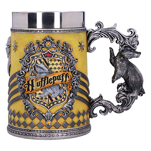 Nemesis Now House Collectable Tankard Harry Potter Hufflepuff Hogwarts-Haus Sammelkrug, Gelb, Silber, 1.25 picometer von Nemesis Now