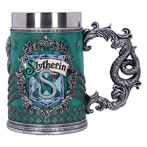 Nemesis Now House Collectable Tankard Harry Potter Slytherin Hogwarts-Haus Sammelkrug, Harz, Grün Silber, 1.25 picometer von Nemesis Now