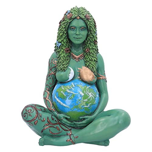 Nemesis Now Large Ethereal Mother Earth Painted Figurine Große ägliche Mutter Erde Gaia Art Statue bemalte Figur, Harz, grün, 30 cm von Nemesis Now