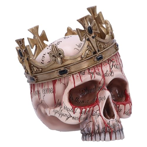 Nemesis Now Macbeth Totenkopf Figur 15cm, Harz, Natur, Macbeth Skull Ornament, Gothic Dekor, aus feinstem Harz gegossen, fachmännisch handbemalt von Nemesis Now