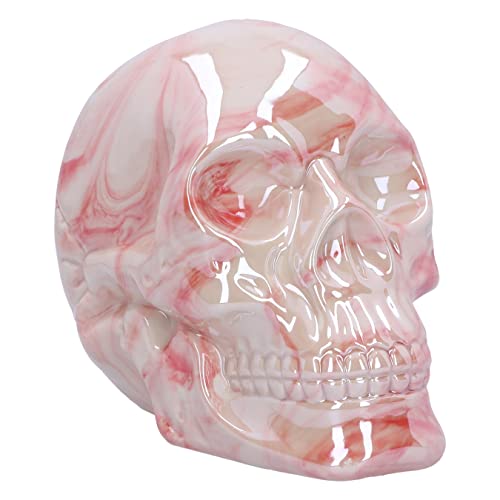 Nemesis Now Marbellum Figur (groß) 13,5 cm, Keramik, rosa Marmor-Totenkopf-Ornament, Gothic-Fantasie-Merchandise, gegossen aus feinstem Kunstharz, handbemalt, glänzende Oberfläche von Nemesis Now