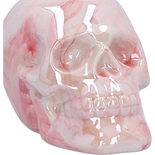 Nemesis Now Marbellum Figur (klein) 7 cm, Keramik, rosa Marmor-Totenkopf-Ornament, Gothic-Fantasie-Merchandise, gegossen aus feinstem Harz, handbemalt, glänzende Oberfläche von Nemesis Now