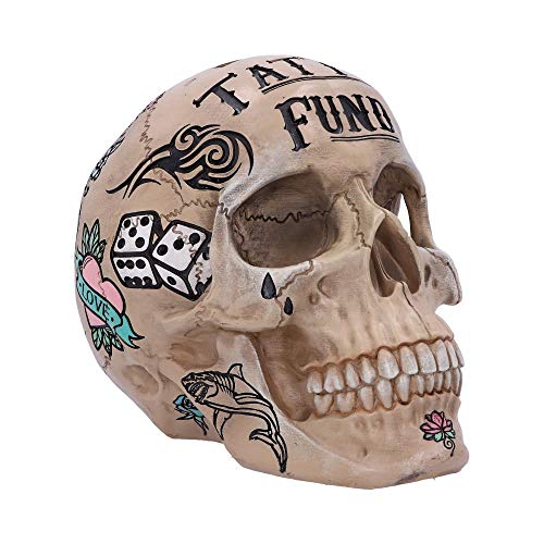 Nemesis Now Natural Bone Coloured Traditional, Tribal Fund Skull Natürlicher Knochen-Tattoo-Fondschädel, Polyresin, Knochenfarben, 1.25 picometer von Nemesis Now