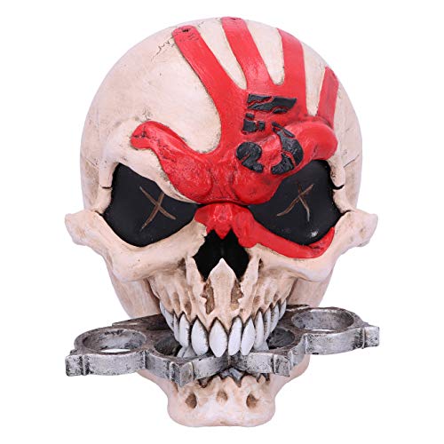 Nemesis Now Officially Licensed Five Mascot Skull, Bone Offiziell lizenzierte Fünf-Finger-Death Punch Maskottchen Schädel Box Knochen, Knochenfarben, 18 cm von Nemesis Now