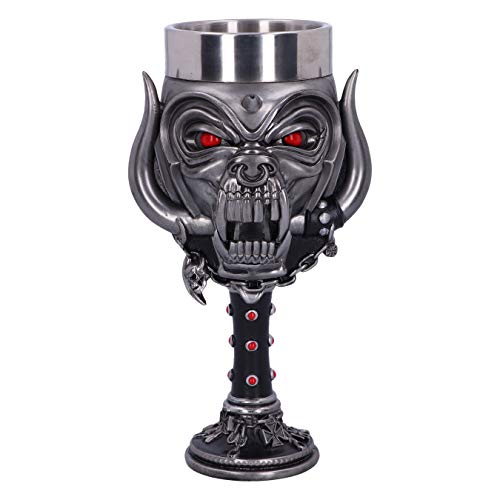 Nemesis Now Officially Licensed Goblet Glass, Silver, 20.5cm Offizielles Lizenzprodukt Motorhead Snaggletooth Warpig Kelch Glas, Silber, 20,5 cm von Nemesis Now