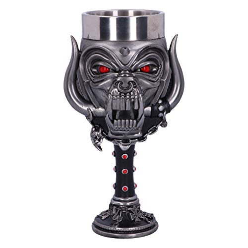 Nemesis Now Officially Licensed Goblet Glass, Silver, 20.5cm Offiziell Lizenziertes Motorhead Snaggletooth Warpig Kelch Glas, Silber, 20,5 cm, Harz, 1 Count (Pack of 1) von Nemesis Now