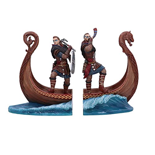 Nemesis Now Offiziell lizenzierte Assassin's Creed Valhalla Buchstützen, Braun, 31 cm von Nemesis Now