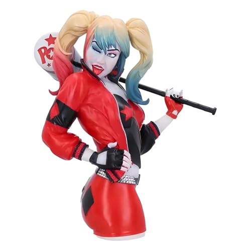 Nemesis Now Offizielles Lizenzprodukt Harley Quinn-Büste, Rot, 30 cm von Nemesis Now