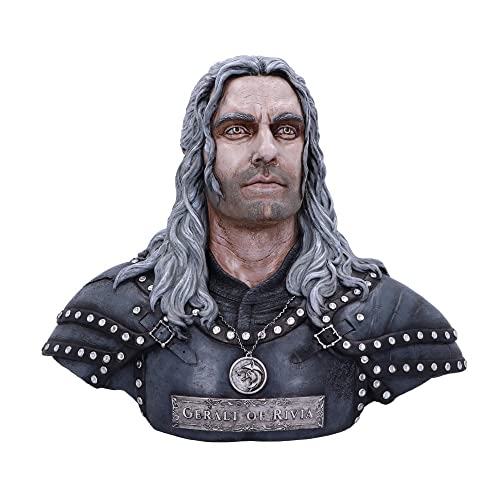 Nemesis Now Offizielles Lizenzprodukt The Witcher Geralt of Rivia Büste 39,5 cm, Grau, 39.5m von Nemesis Now