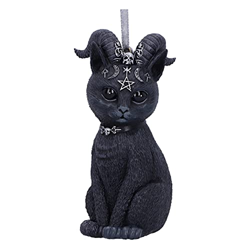 Nemesis Now Cult Cuties Pawzuph Hängeornament, 10 cm, Kunstharz, schwarz, gruselig entzückende gehörnte Katze, in feinstem Harz gegossen, fachmännisch handbemalt von Nemesis Now