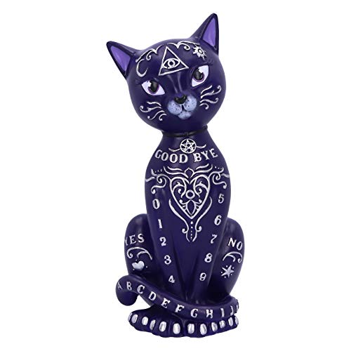 Nemesis Now Lila Mystic Kitty Ouija Katzenfigur 26 cm Figur, Harz, violett von Nemesis Now